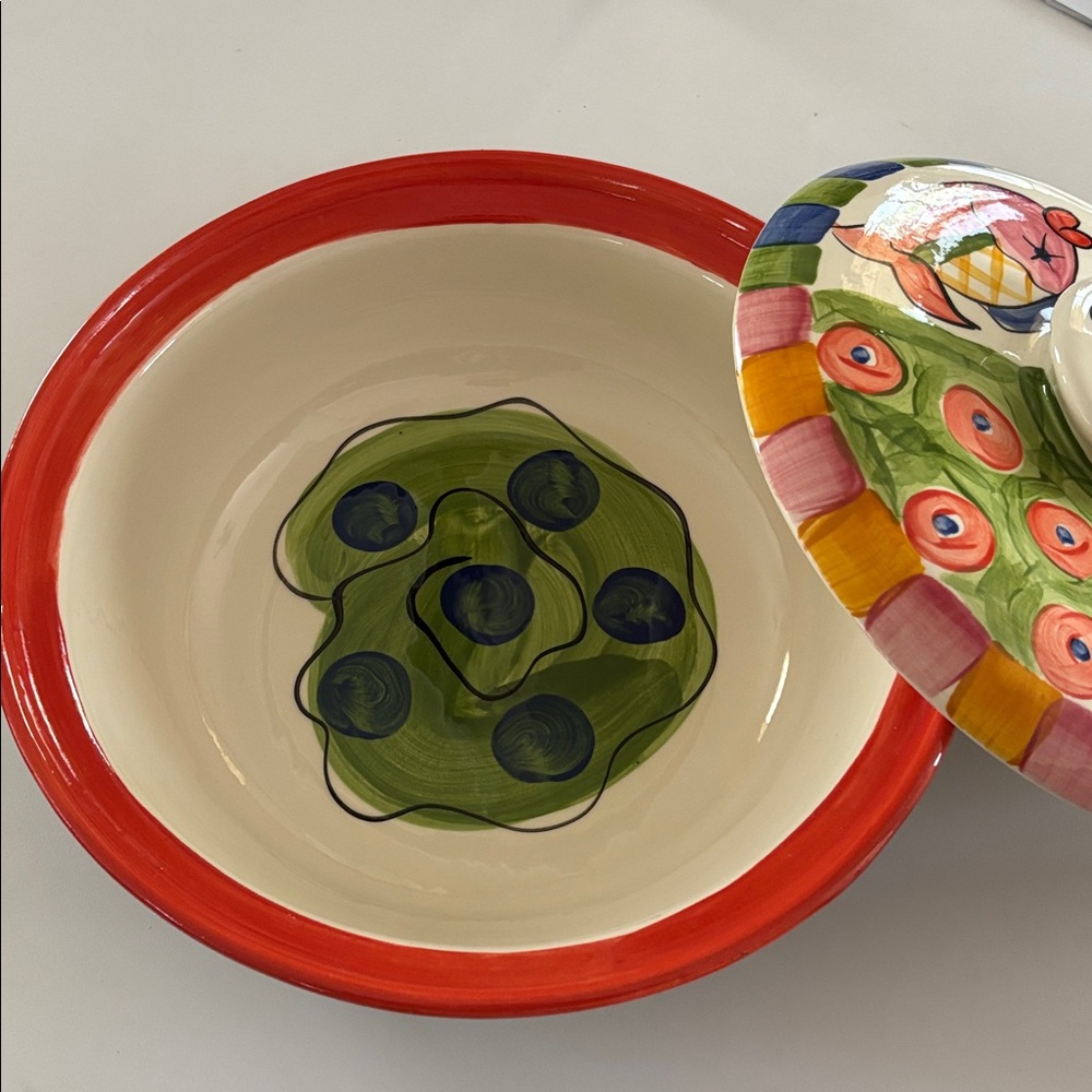 Vicki Carroll Studio Splish Splash Soup Bowl/Casserole Dish w/Lid - Discontinued - Picture 3 of 7